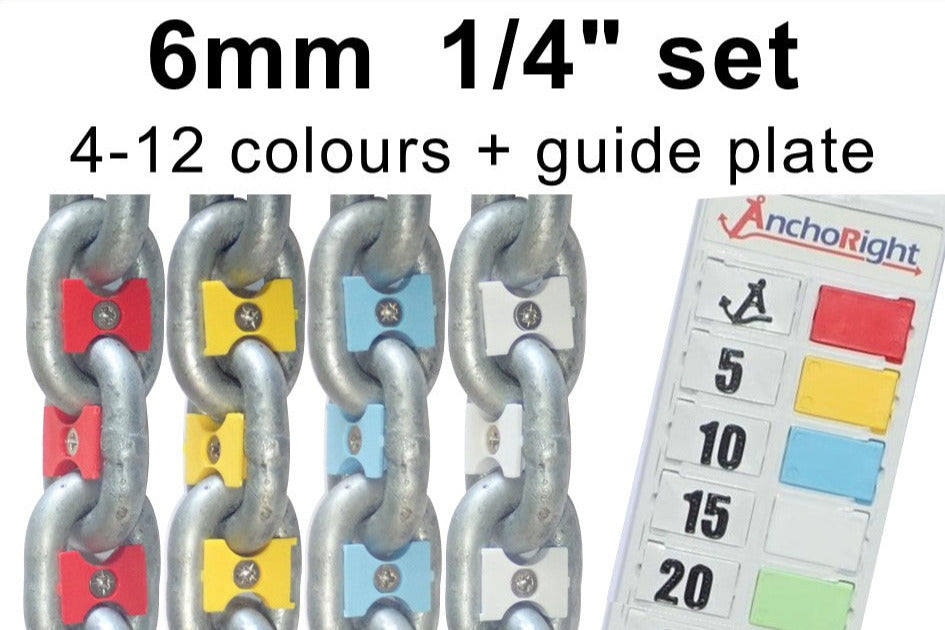 Anchoright pre-packed chain marking kit with coloured markers and guide plate